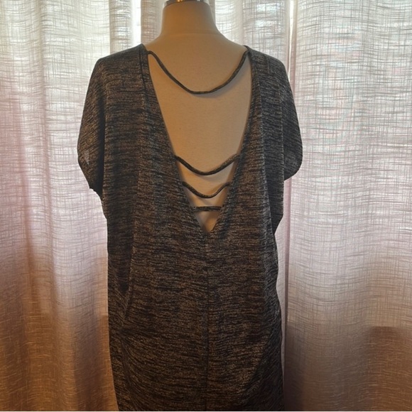 Monk and Lou Scoop Neck Back Straps Knit Dress Heather Grey - Picture 7 of 11